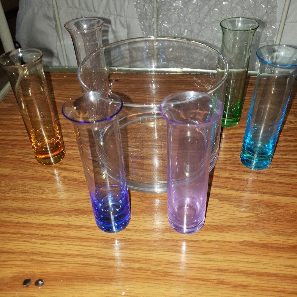 Set of 6+Shot Glasses Multicolored New